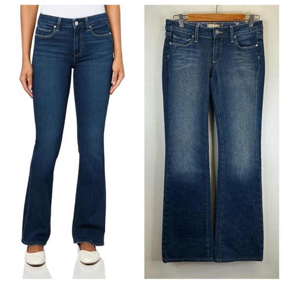 PAIGE Denim - PAIGE 27 Hollywood Hills Classic Rise Bootcut Dark Blue Jeans Y2K Western 90s
